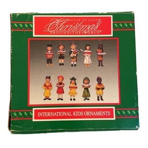 Set of Global Themed Christmas Ornaments